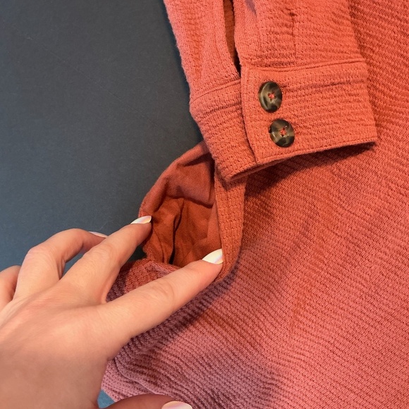 Madewell Textural Knit Shirt-Jacket Weathered Brick Size M - Picture 11 of 14